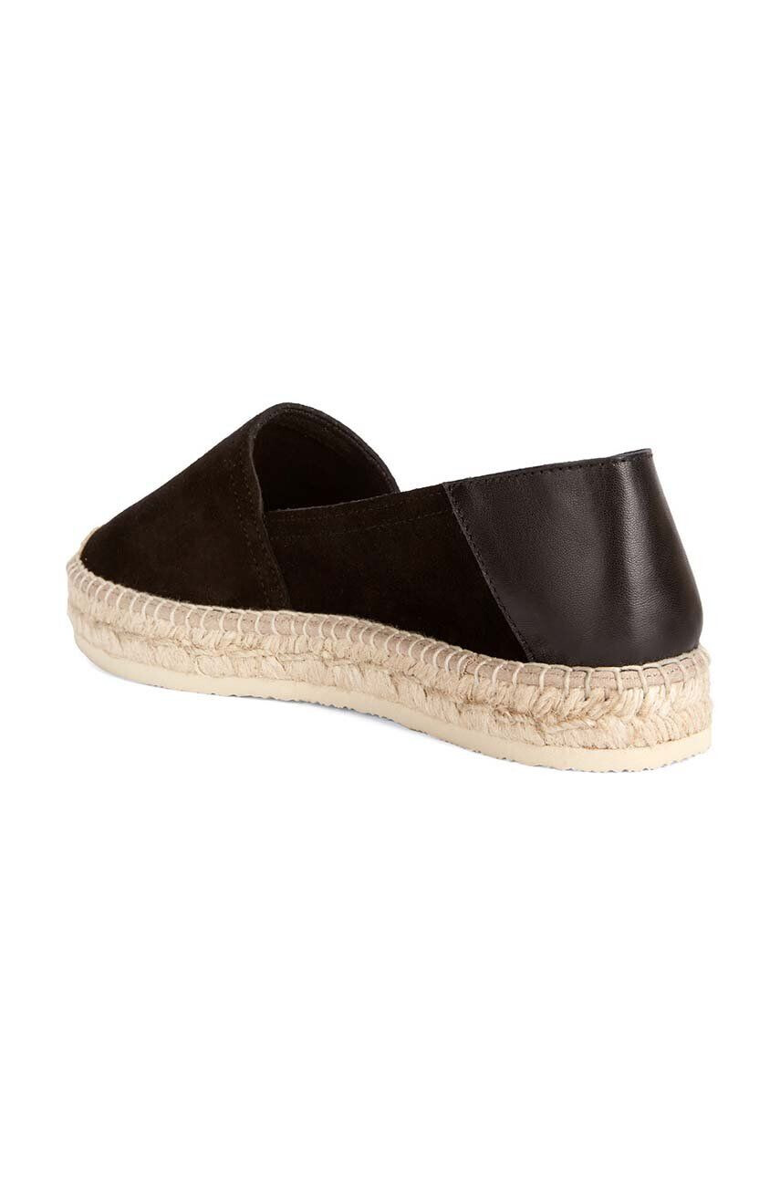 Geox Usnjene espadrile D LAMPEDUSA črna barva D35V0A 02285 C9999 - Pepit.si