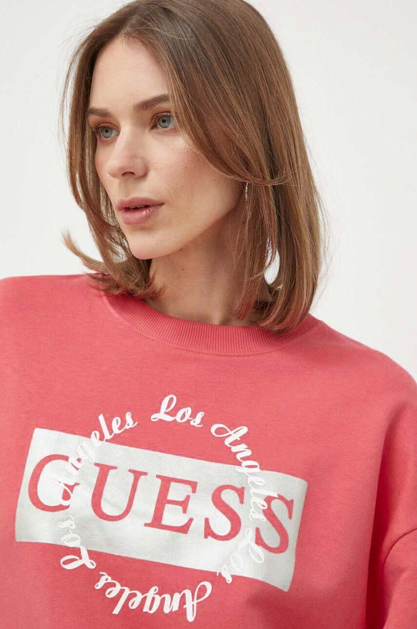 Guess Bluza moška rdeča barva - Pepit.si