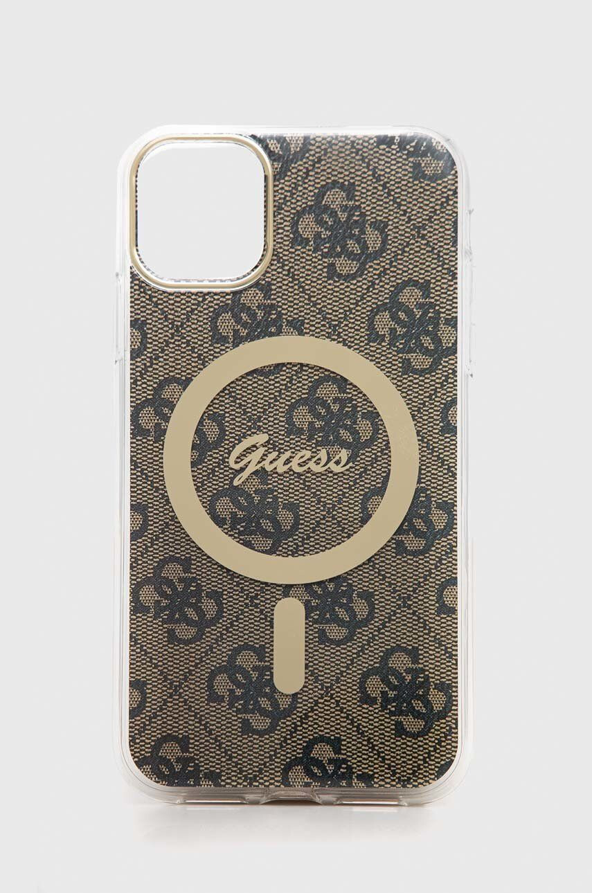 Guess Etui za telefon in polnilec iPhone 11 61'' rjava barva - Pepit.si