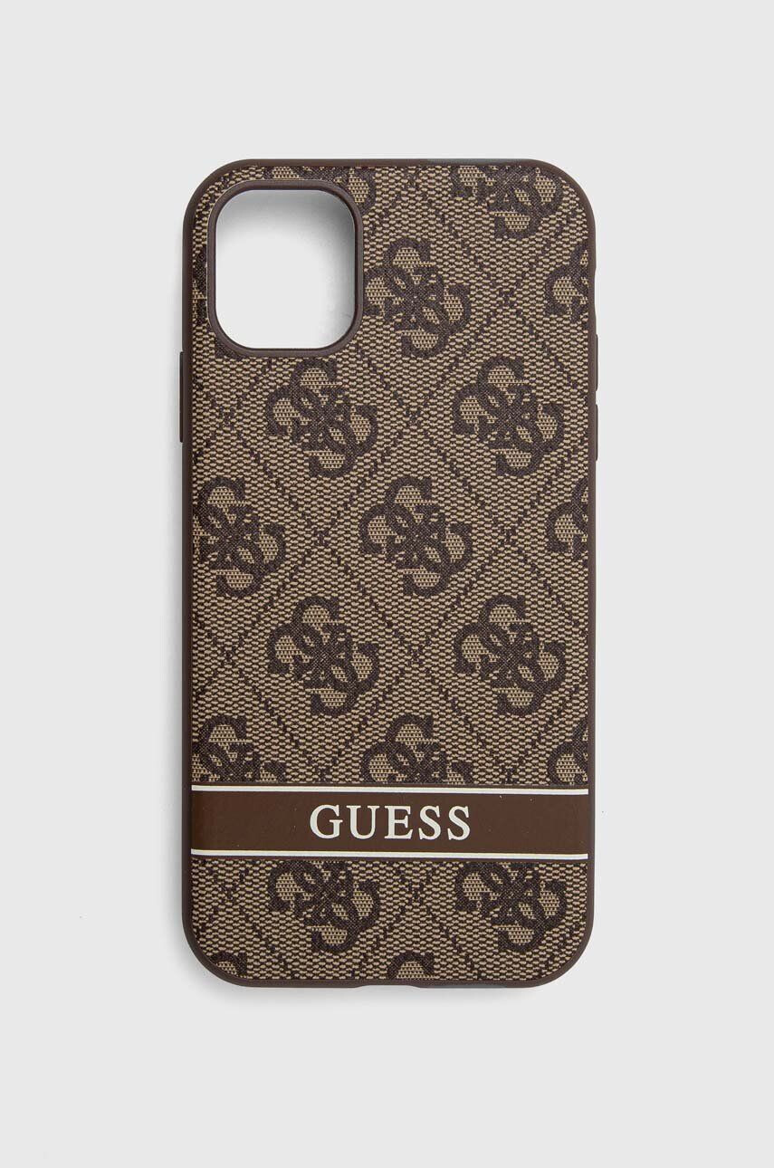 Guess Etui za telefon iPhone 11 / Xr rjava barva - Pepit.si