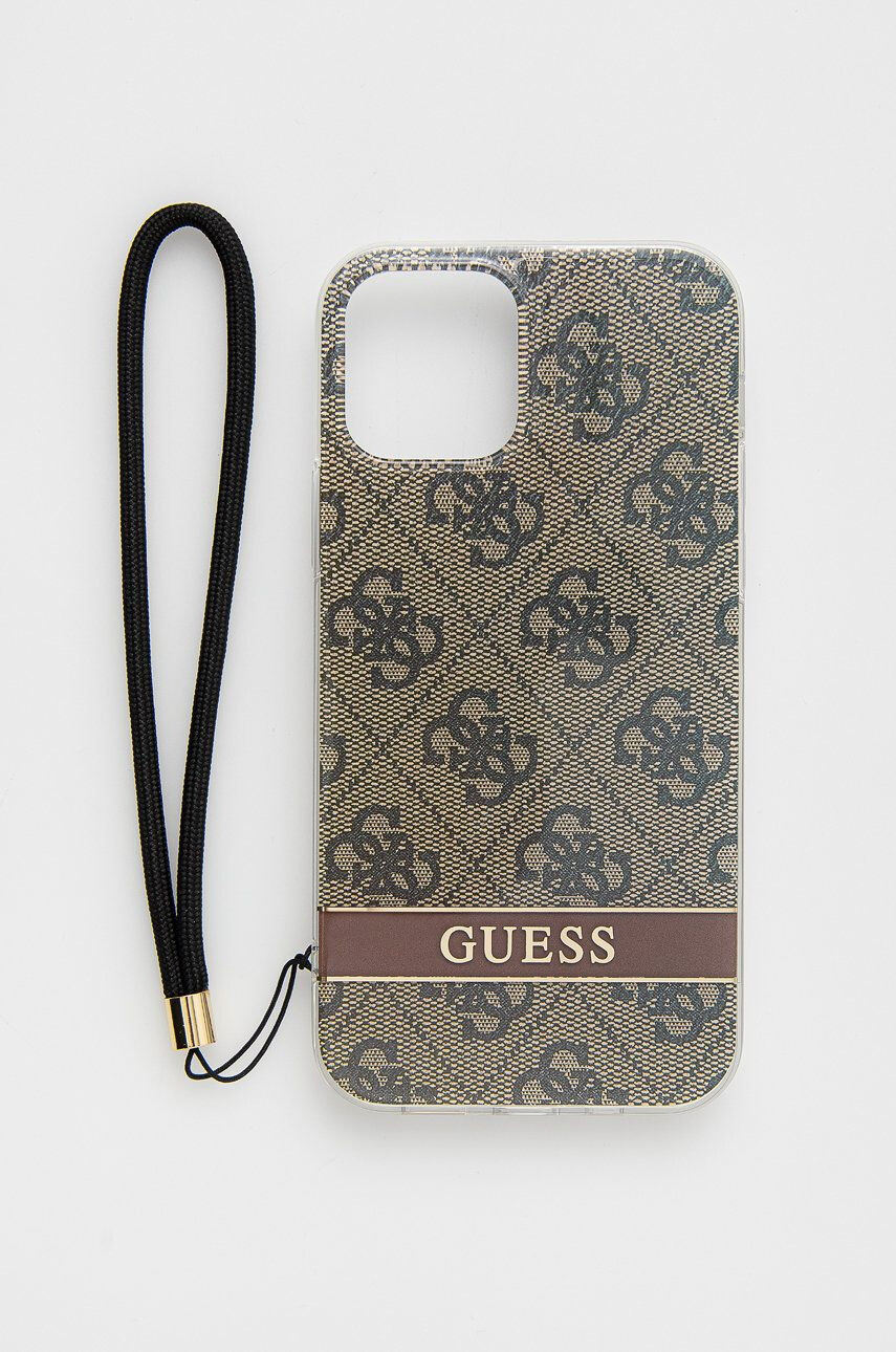 Guess Etui za telefon Iphone 12/12 Pro rjava barva - Pepit.si