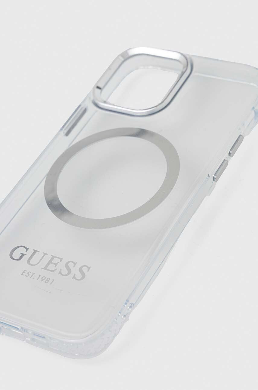 Guess Etui za telefon iPhone 12/12 Pro 6.1" srebrna barva - Pepit.si