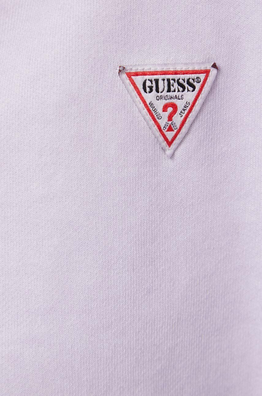 Guess Originals Pulover ženska vijolična barva s kapuco - Pepit.si