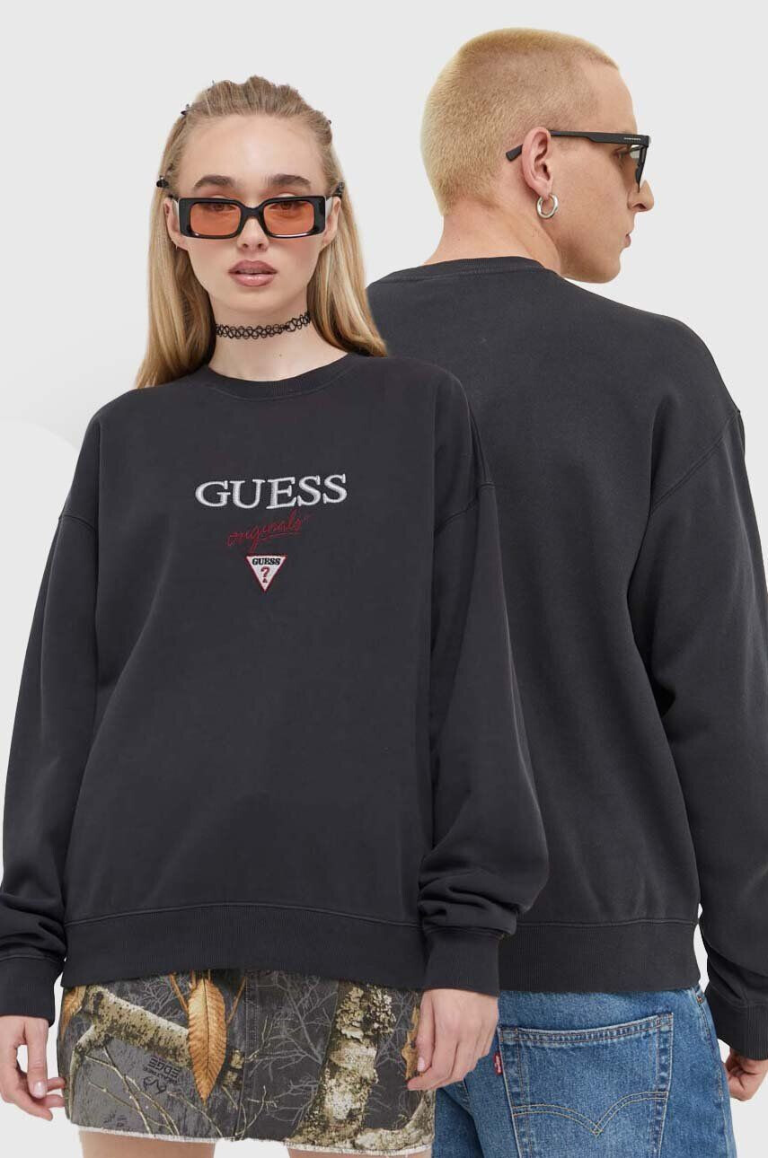 Guess Originals Pulover Go Baker črna barva - Pepit.si