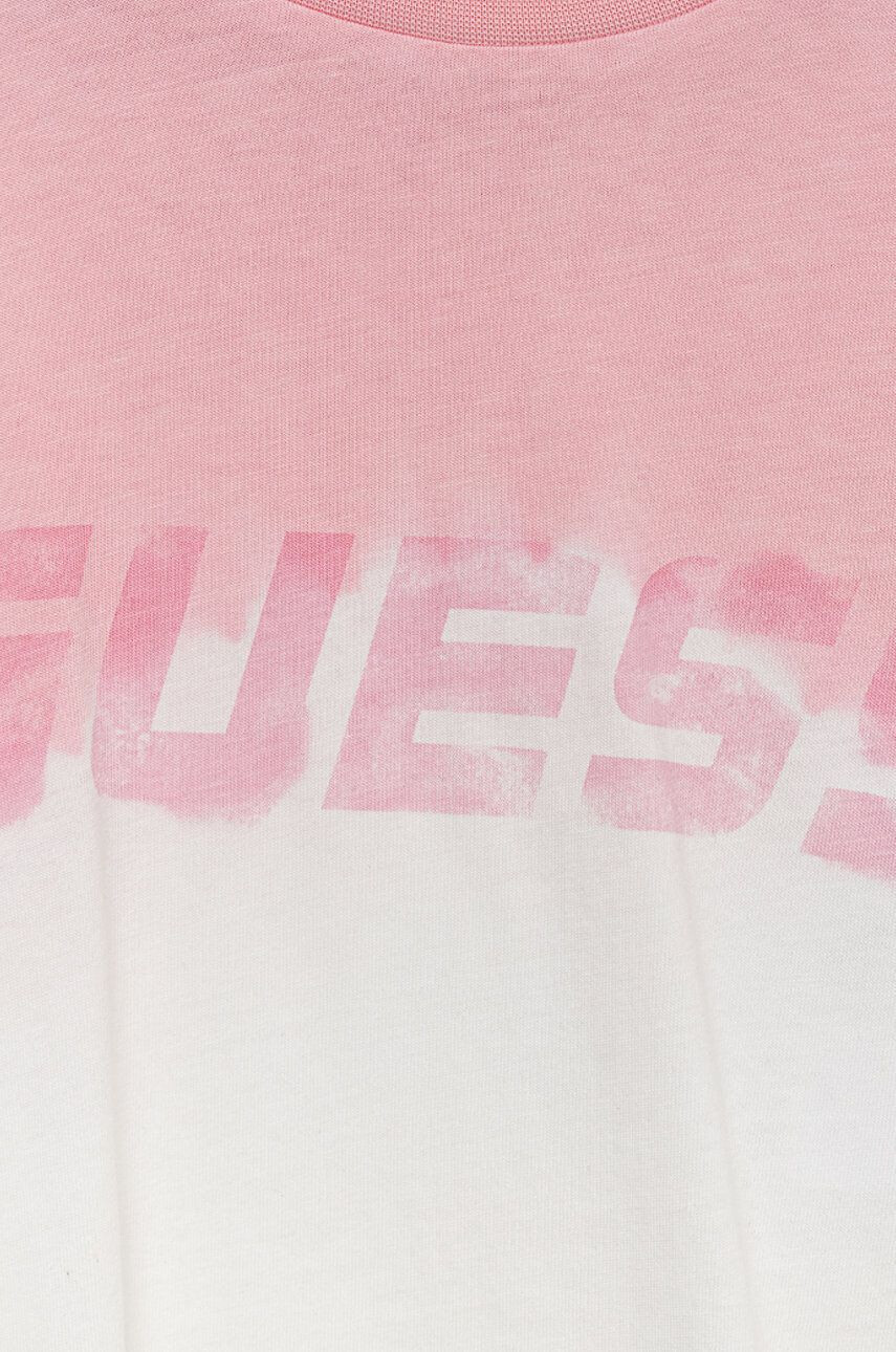 Guess Otroški bombažen t-shirt roza barva - Pepit.si