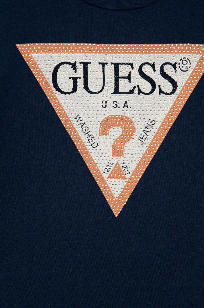 Guess Otroški longsleeve mornarsko modra barva - Pepit.si