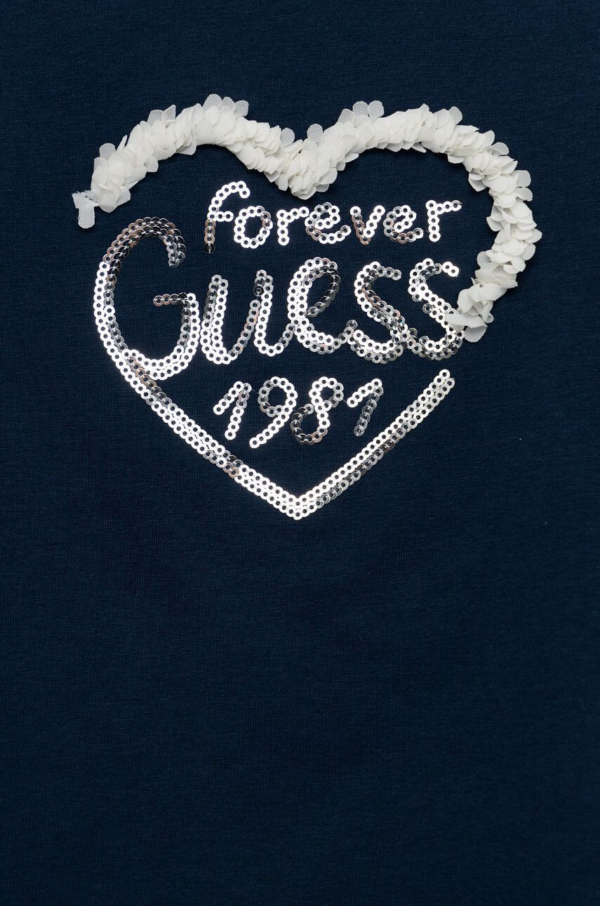 Guess Otroški longsleeve mornarsko modra barva - Pepit.si