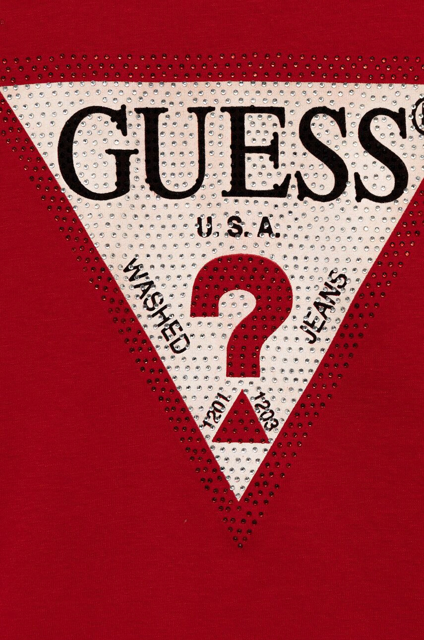 Guess Otroški longsleeve rdeča barva - Pepit.si