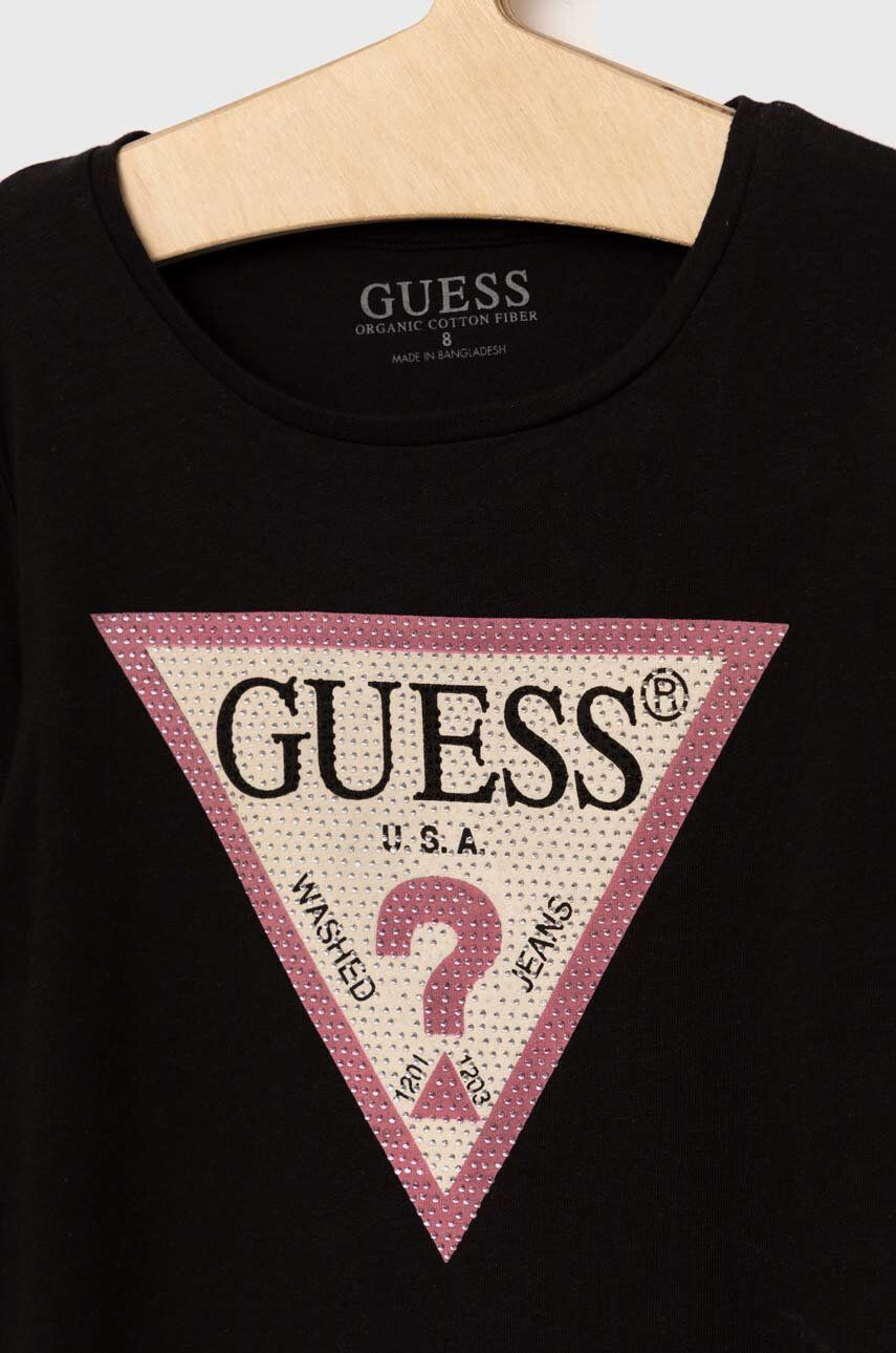 Guess Otroški longsleeve črna barva - Pepit.si