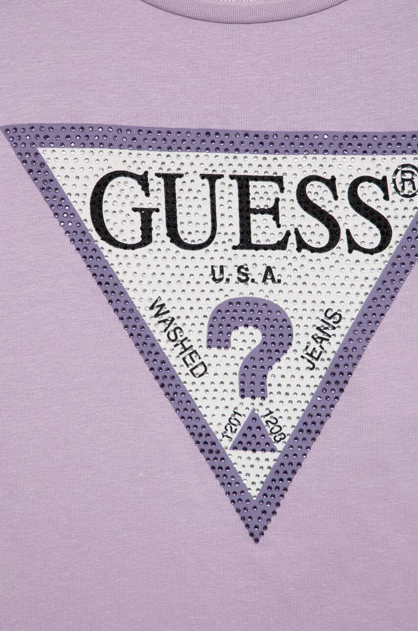 Guess Otroški longsleeve vijolična barva - Pepit.si