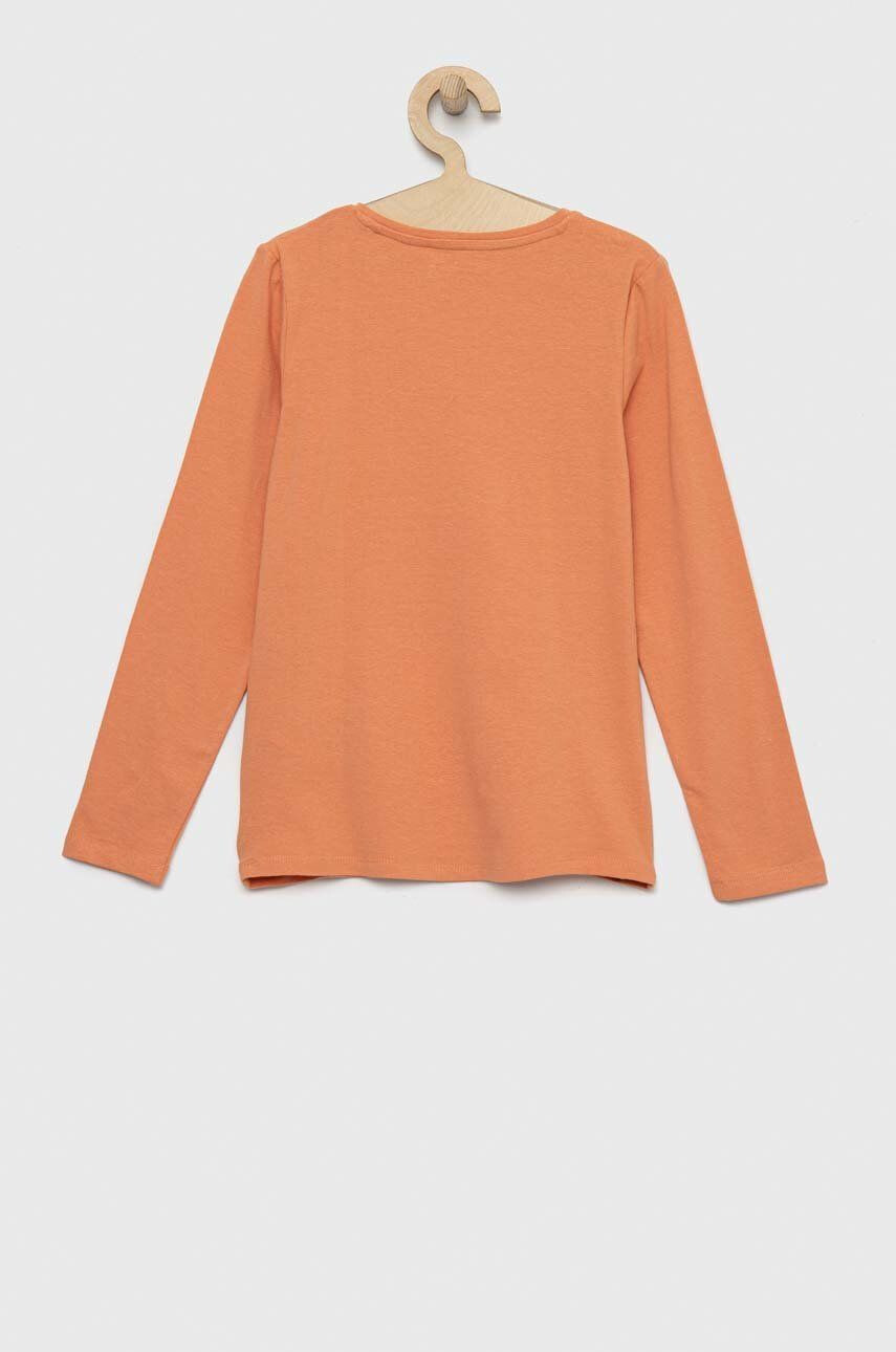 Guess Otroški longsleeve oranžna barva - Pepit.si