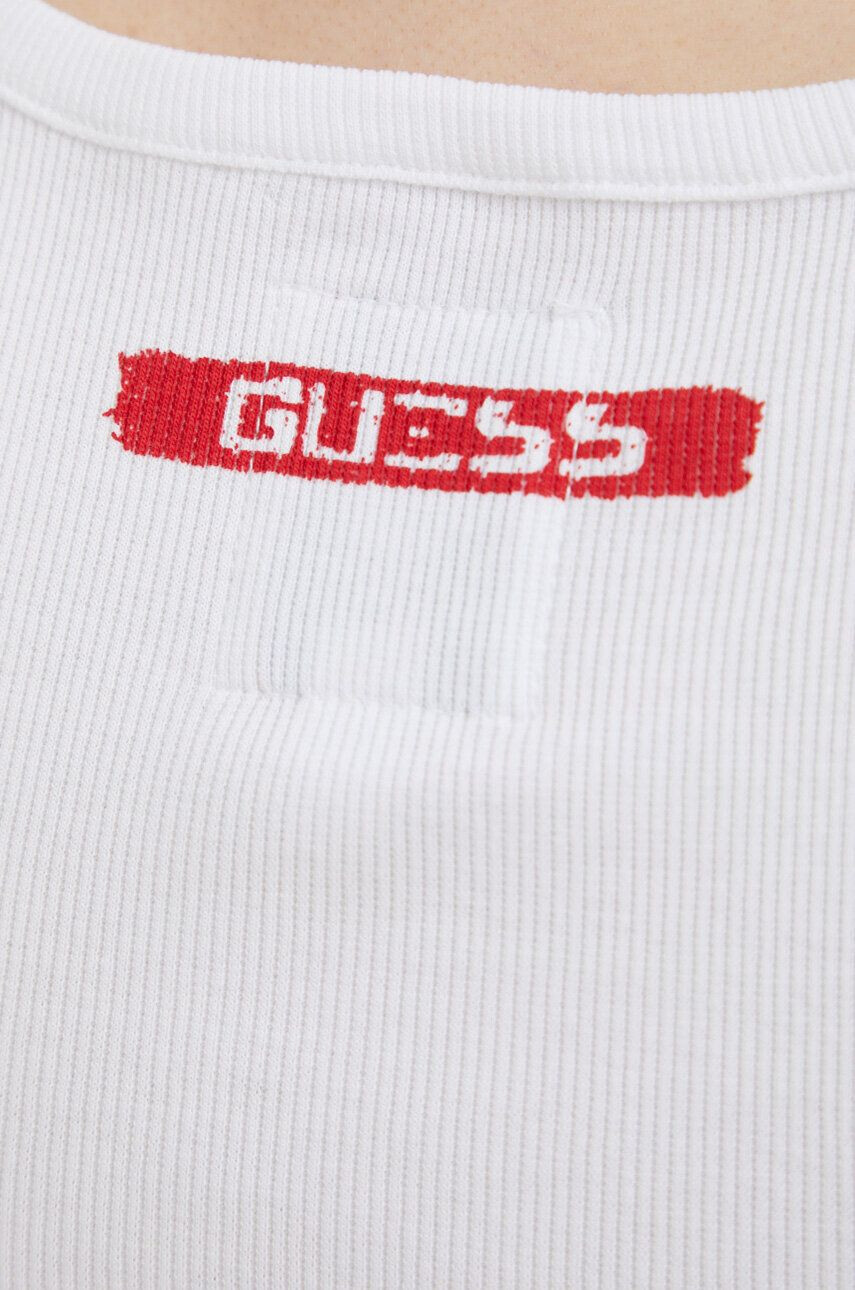 Guess Top x Banksy ženski bela barva - Pepit.si