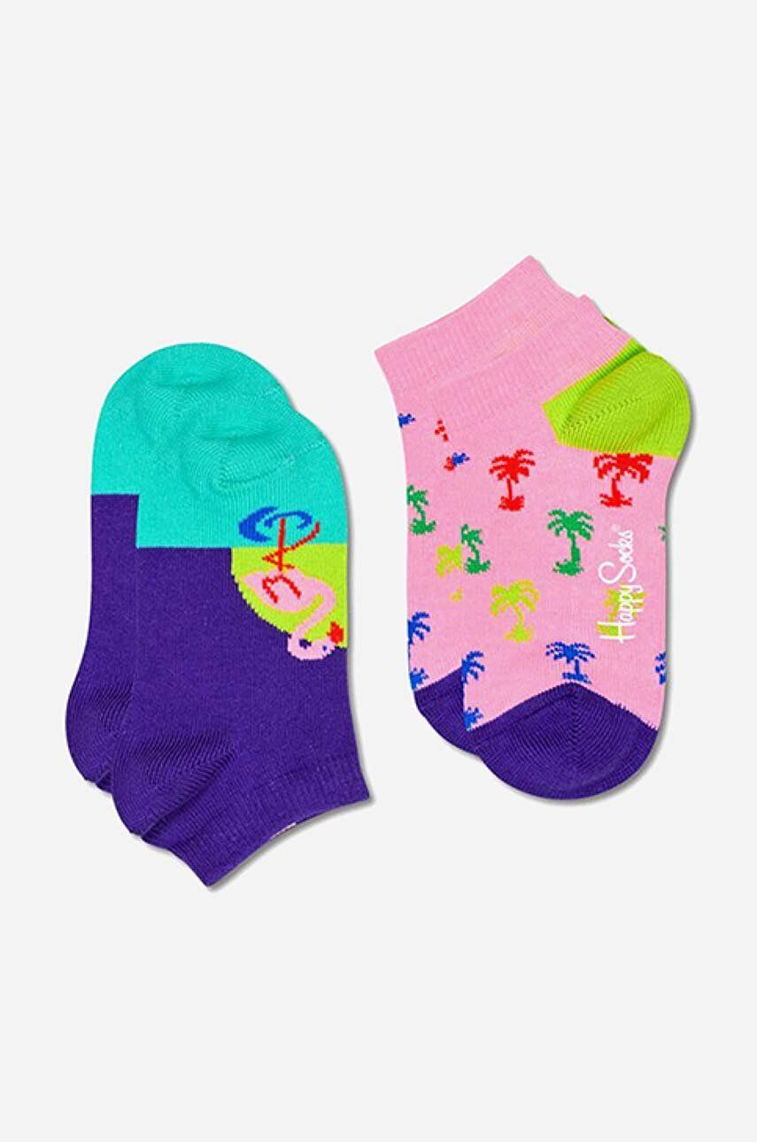 Happy Socks Otroške nogavice Flamingo Low 2-pack KFLM02-3300 - Pepit.si