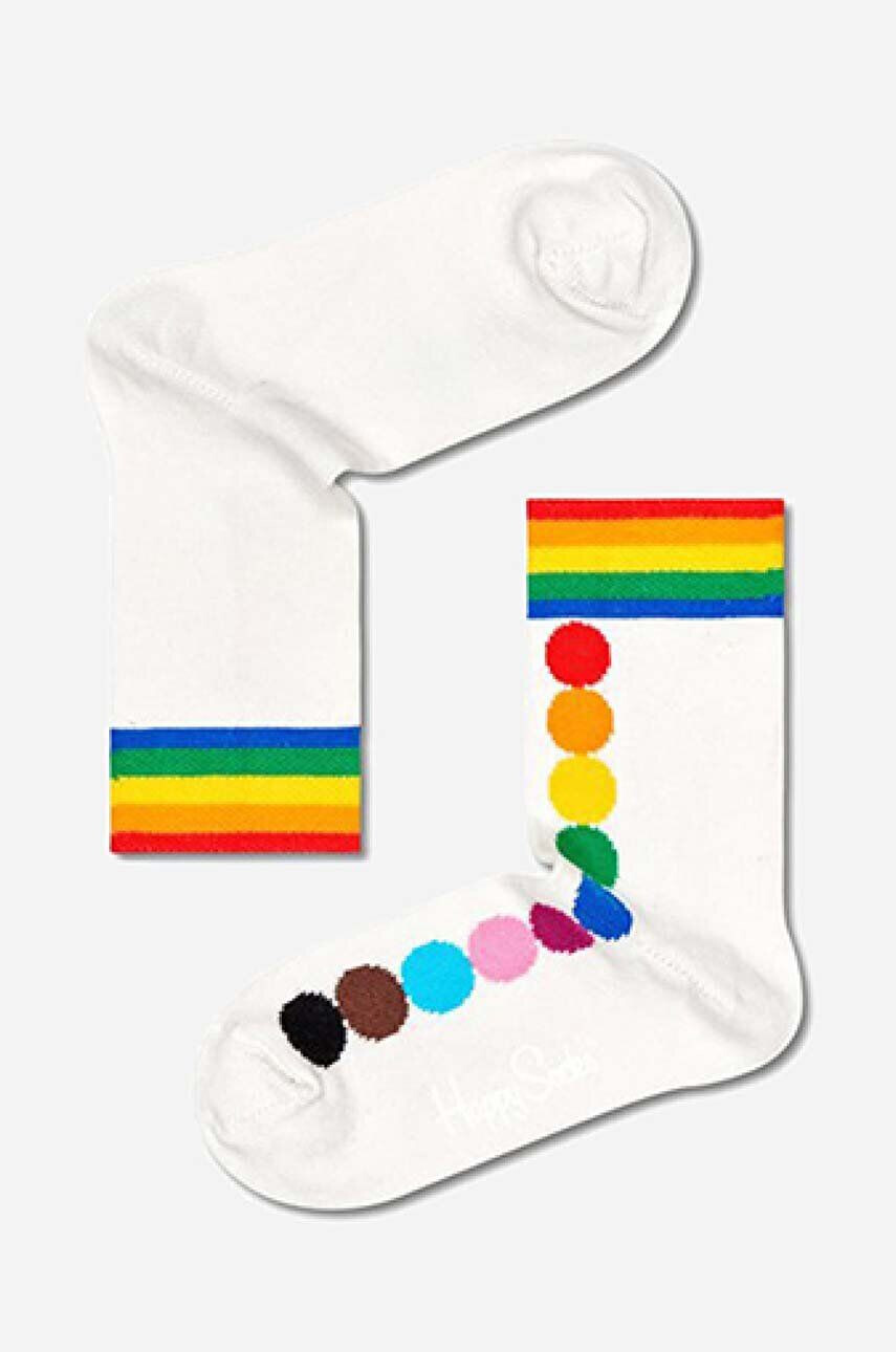 Happy Socks Otroške nogavice Pride Dot bela barva KPRD01-1300 - Pepit.si