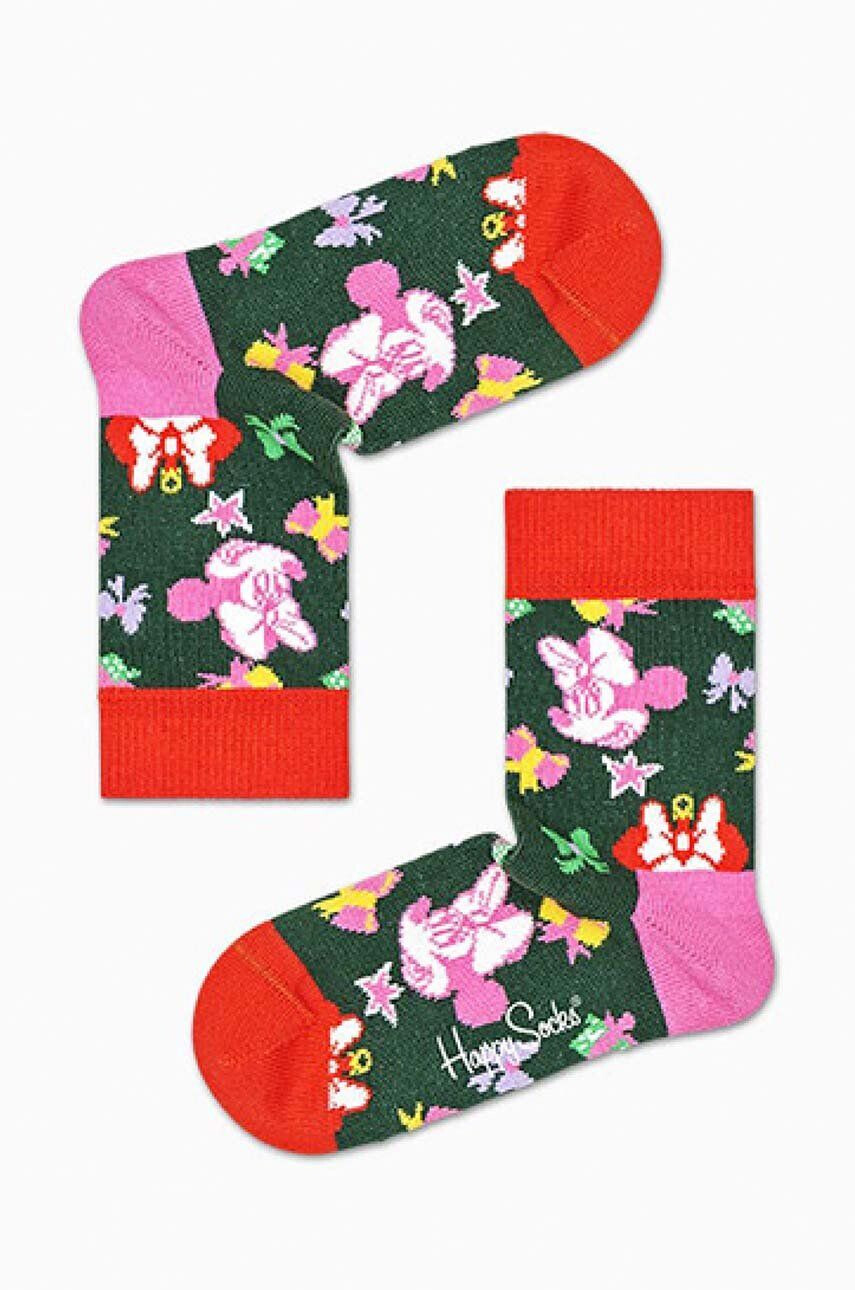 Happy Socks Otroške nogavice x Disney Minnie zelena barva KDNY01 7500 - Pepit.si