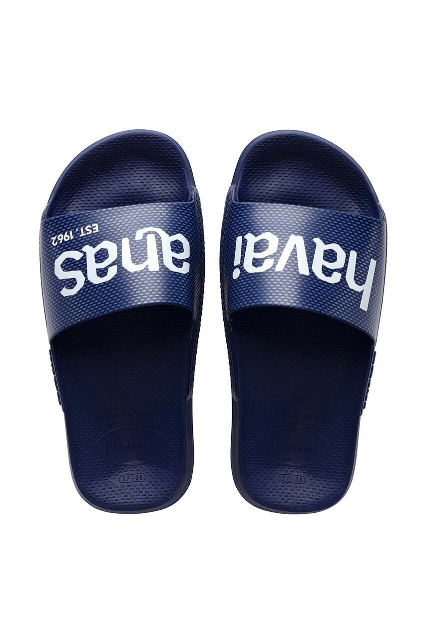 Havaianas Natikači SLIDE CLASSIC LOGOMANIA mornarsko modra barva 4148124.0555 - Pepit.si