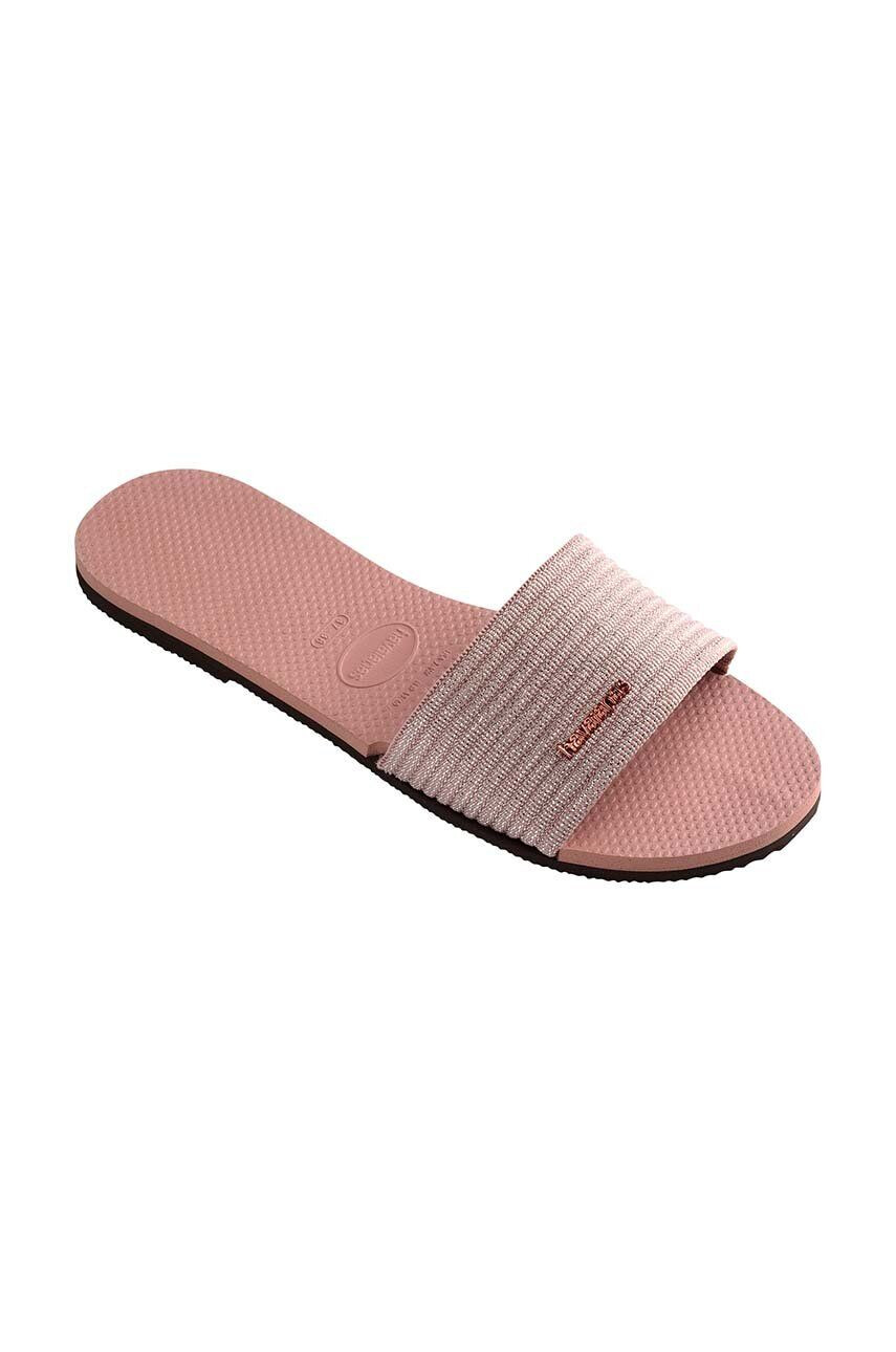 Havaianas Natikači YOU MALTA METALLIC ženski roza barva 4147312.3544 - Pepit.si