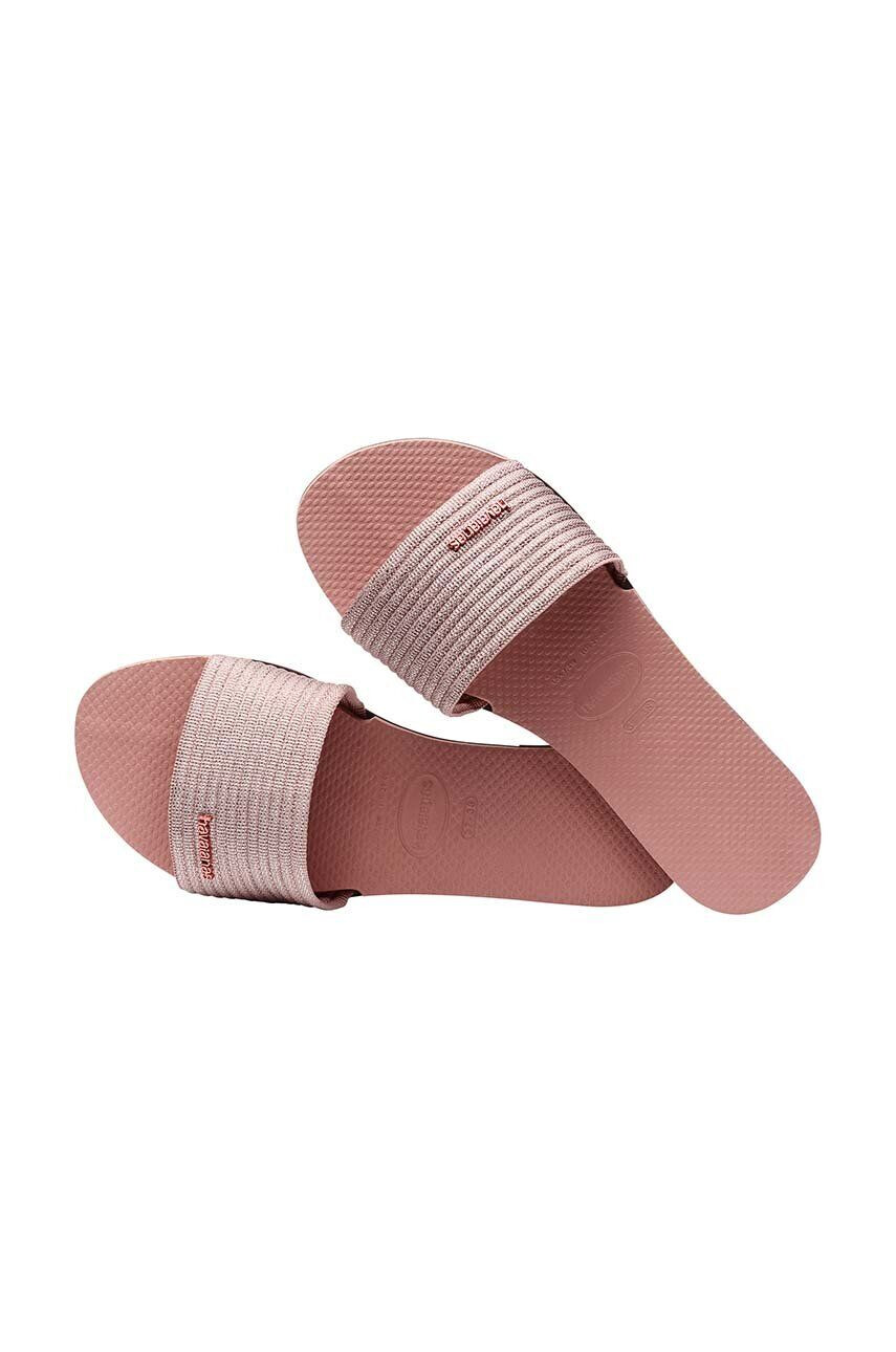 Havaianas Natikači YOU MALTA METALLIC ženski roza barva 4147312.3544 - Pepit.si