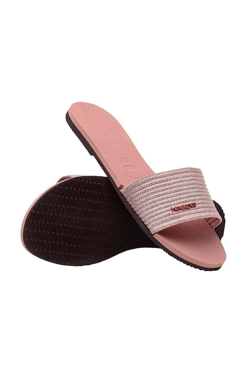 Havaianas Natikači YOU MALTA METALLIC ženski roza barva 4147312.3544 - Pepit.si