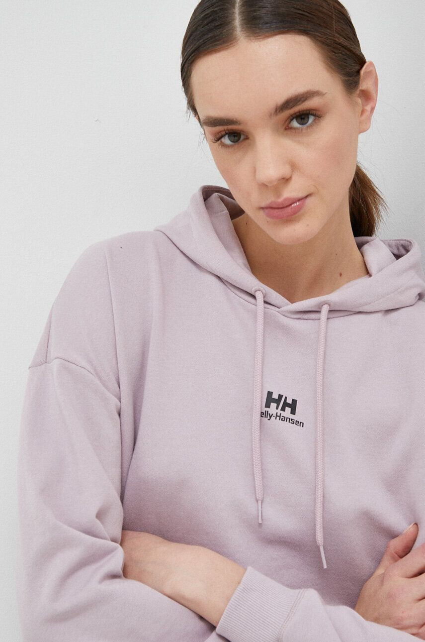 Helly Hansen Bluza ženska roza barva s kapuco - Pepit.si