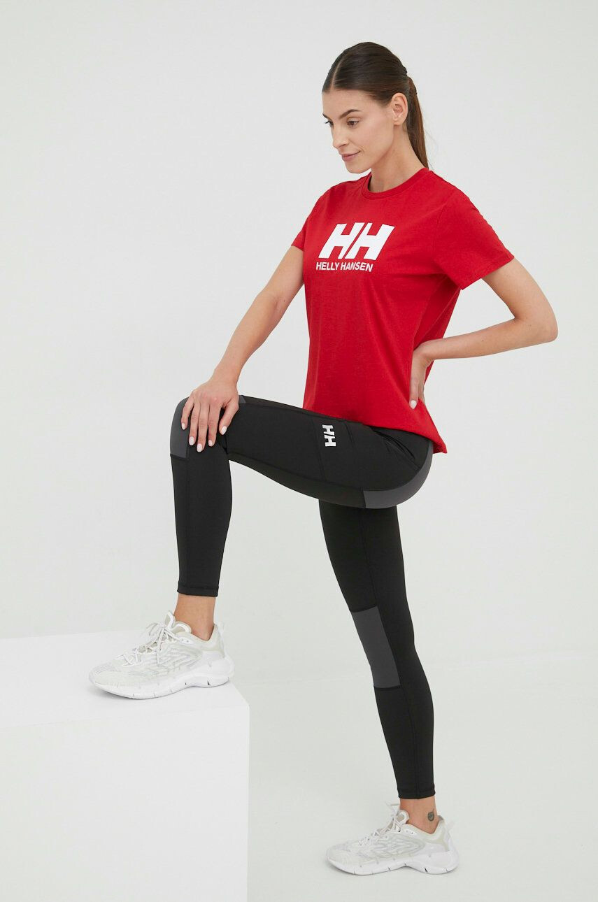 Helly Hansen Bombažen t-shirt rdeča barva - Pepit.si