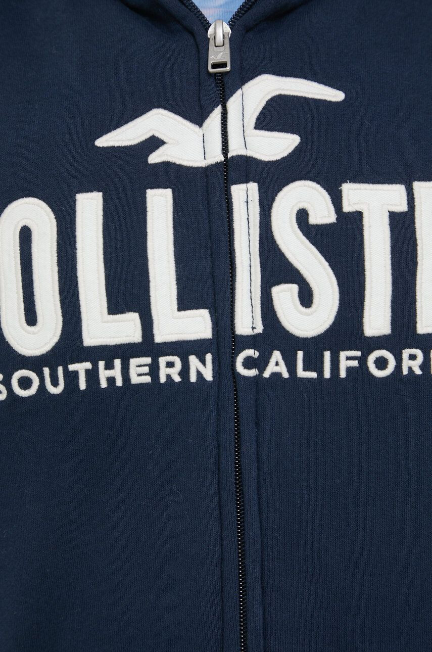 Hollister Co. Bluza ženska mornarsko modra barva s kapuco - Pepit.si