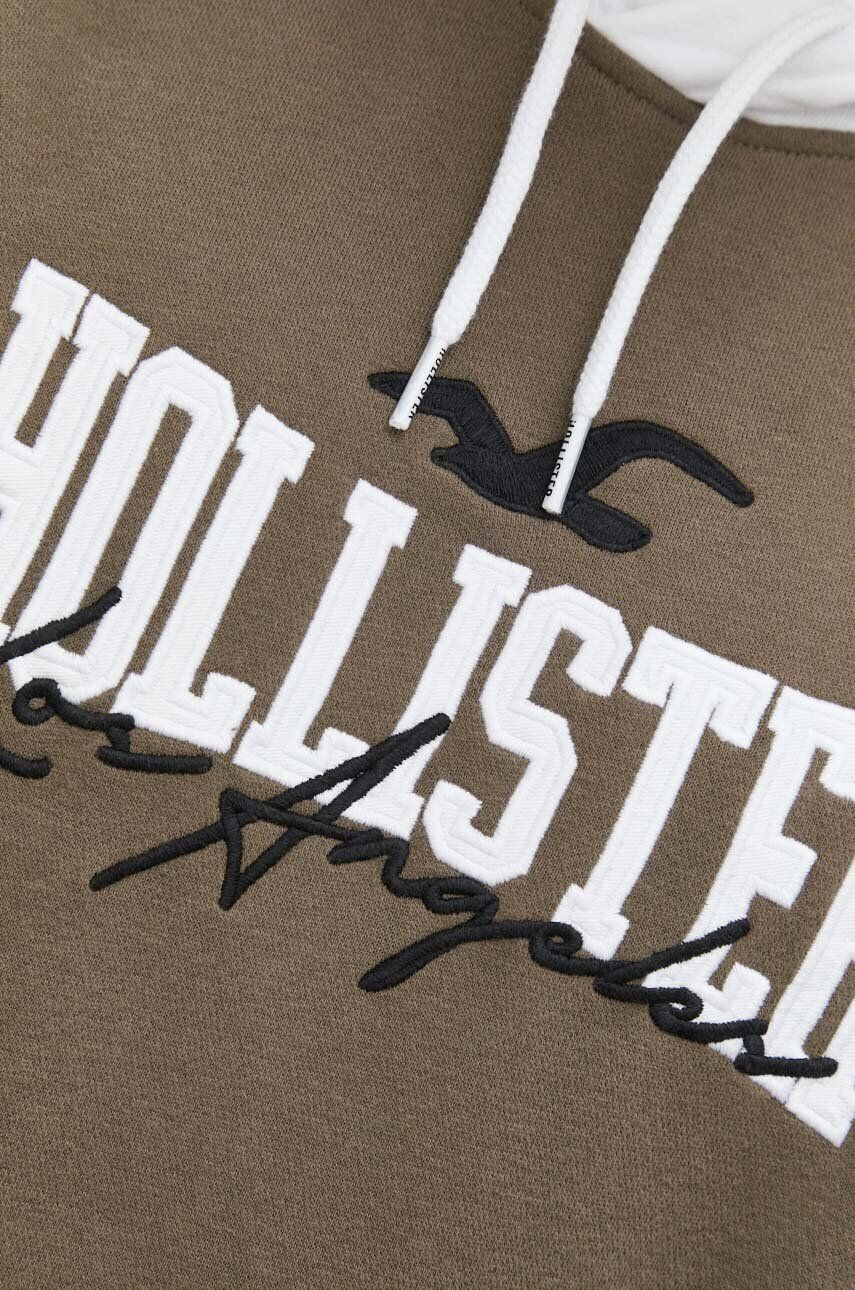 Hollister Co. Bluza moška rjava barva s kapuco - Pepit.si