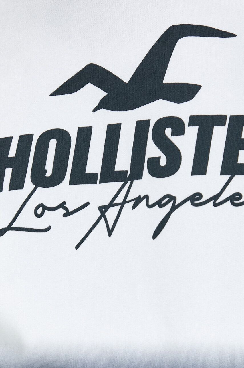 Hollister Co. Bluza moška bela barva s kapuco - Pepit.si