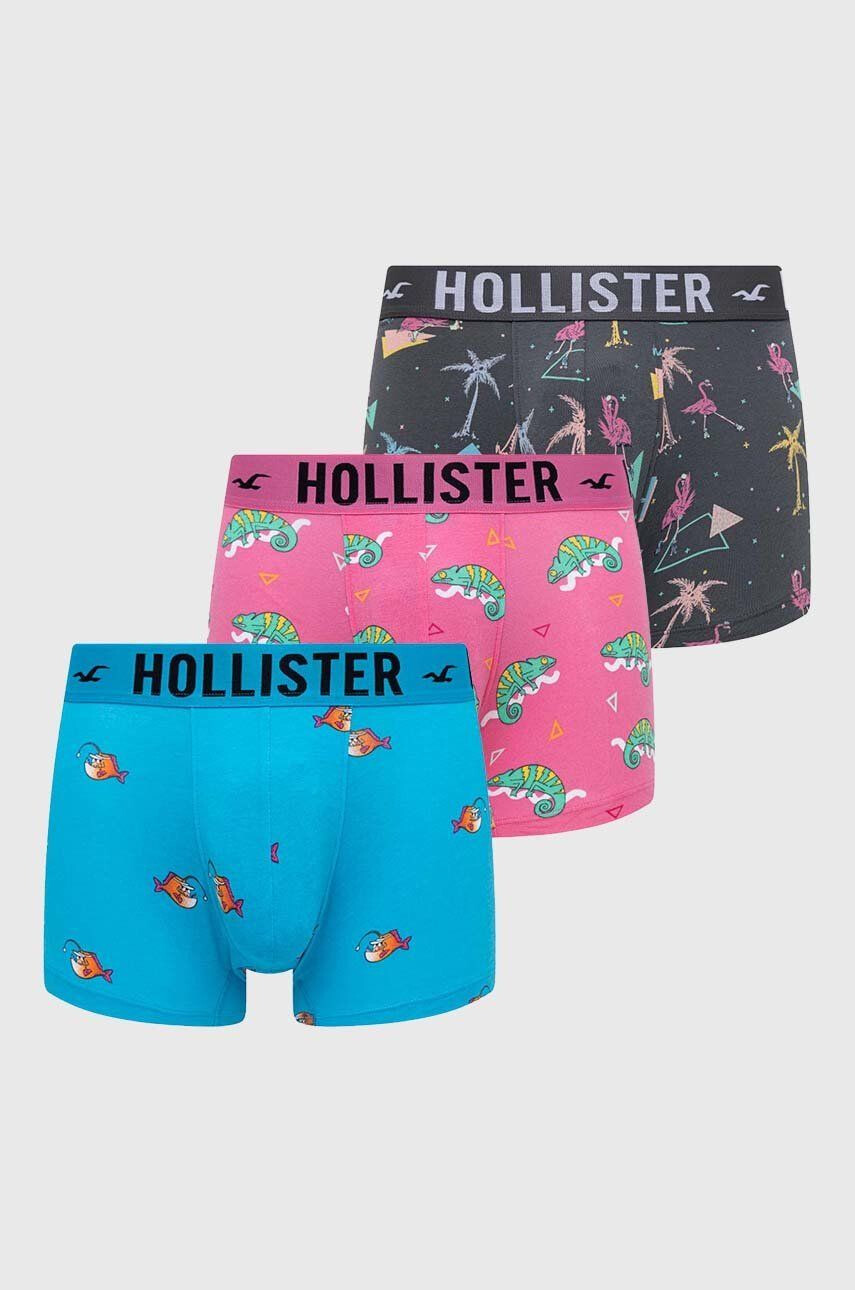 Hollister Co. Boksarice 3-pack moški roza barva - Pepit.si