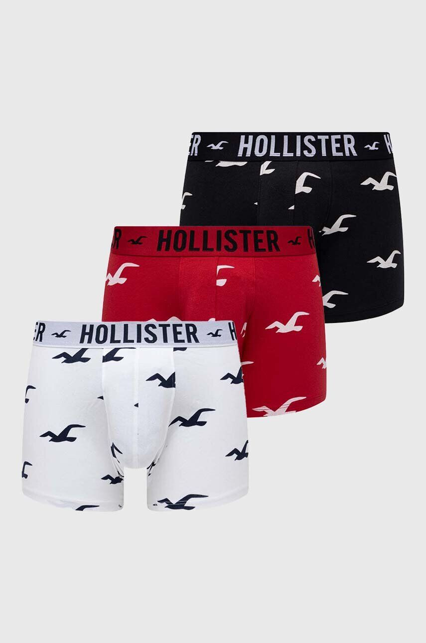 Hollister Co. Boksarice 3-pack moški rdeča barva - Pepit.si