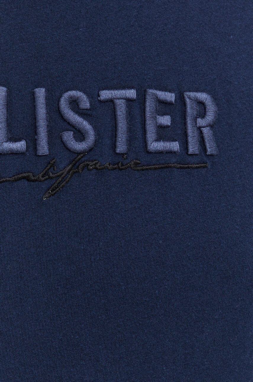 Hollister Co. Bombažna kratka majica mornarsko modra barva - Pepit.si