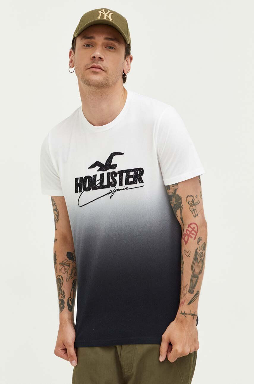 Hollister Co. Bombažna kratka majica črna barva - Pepit.si