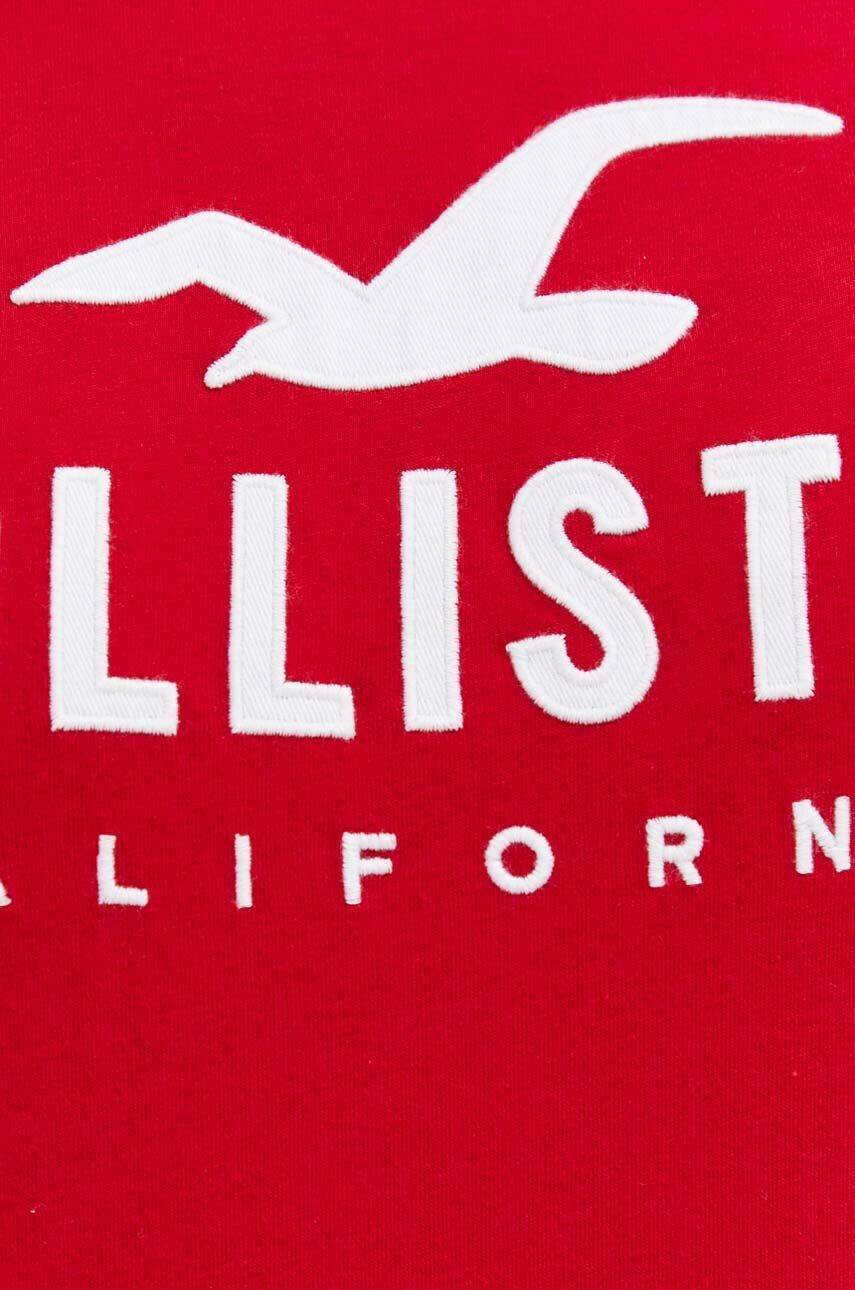 Hollister Co. Bombažna kratka majica rdeča barva - Pepit.si