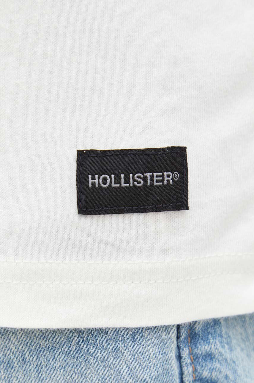 Hollister Co. Bombažna kratka majica bež barva - Pepit.si