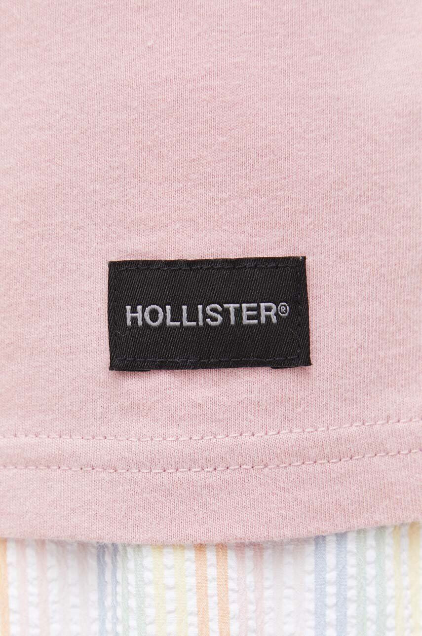 Hollister Co. Bombažna kratka majica roza barva - Pepit.si