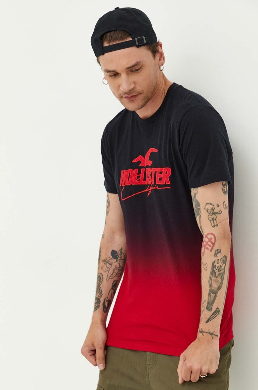 Hollister Co. Bombažna kratka majica črna barva - Pepit.si