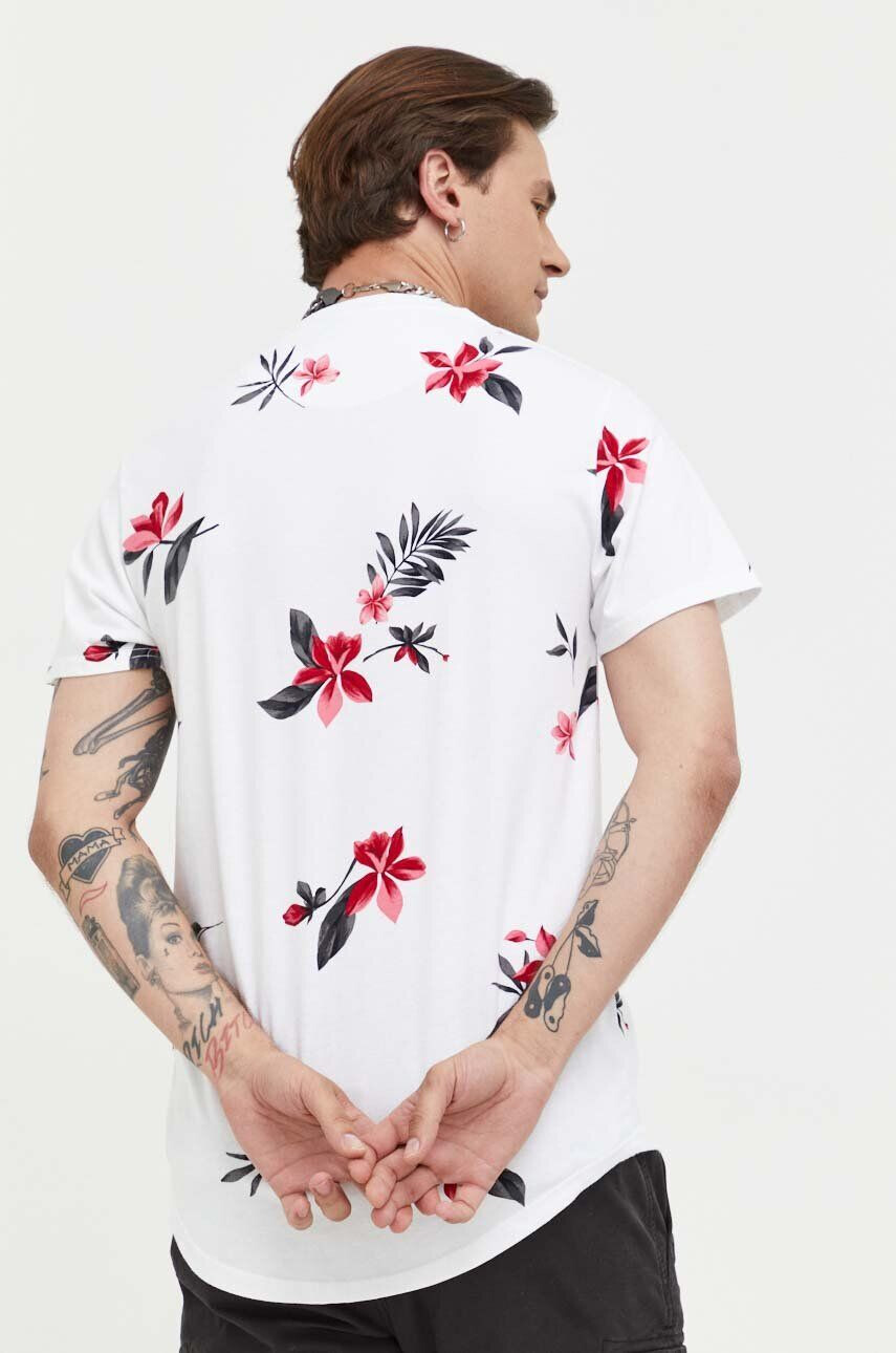 Hollister Co. Bombažna kratka majica bela barva - Pepit.si