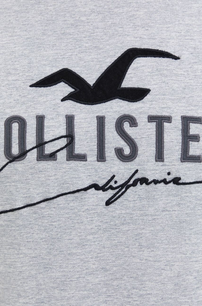 Hollister Co. Bombažna kratka majica siva barva - Pepit.si