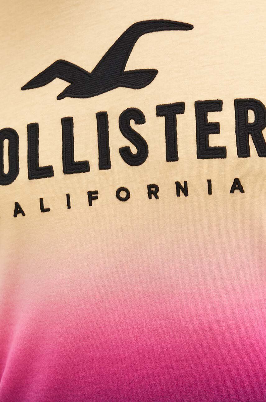 Hollister Co. Bombažna kratka majica rumena barva - Pepit.si