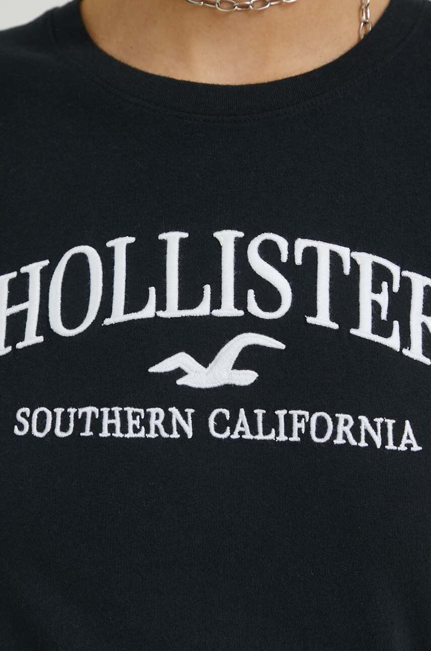 Hollister Co. Bombažna kratka majica rdeča barva - Pepit.si