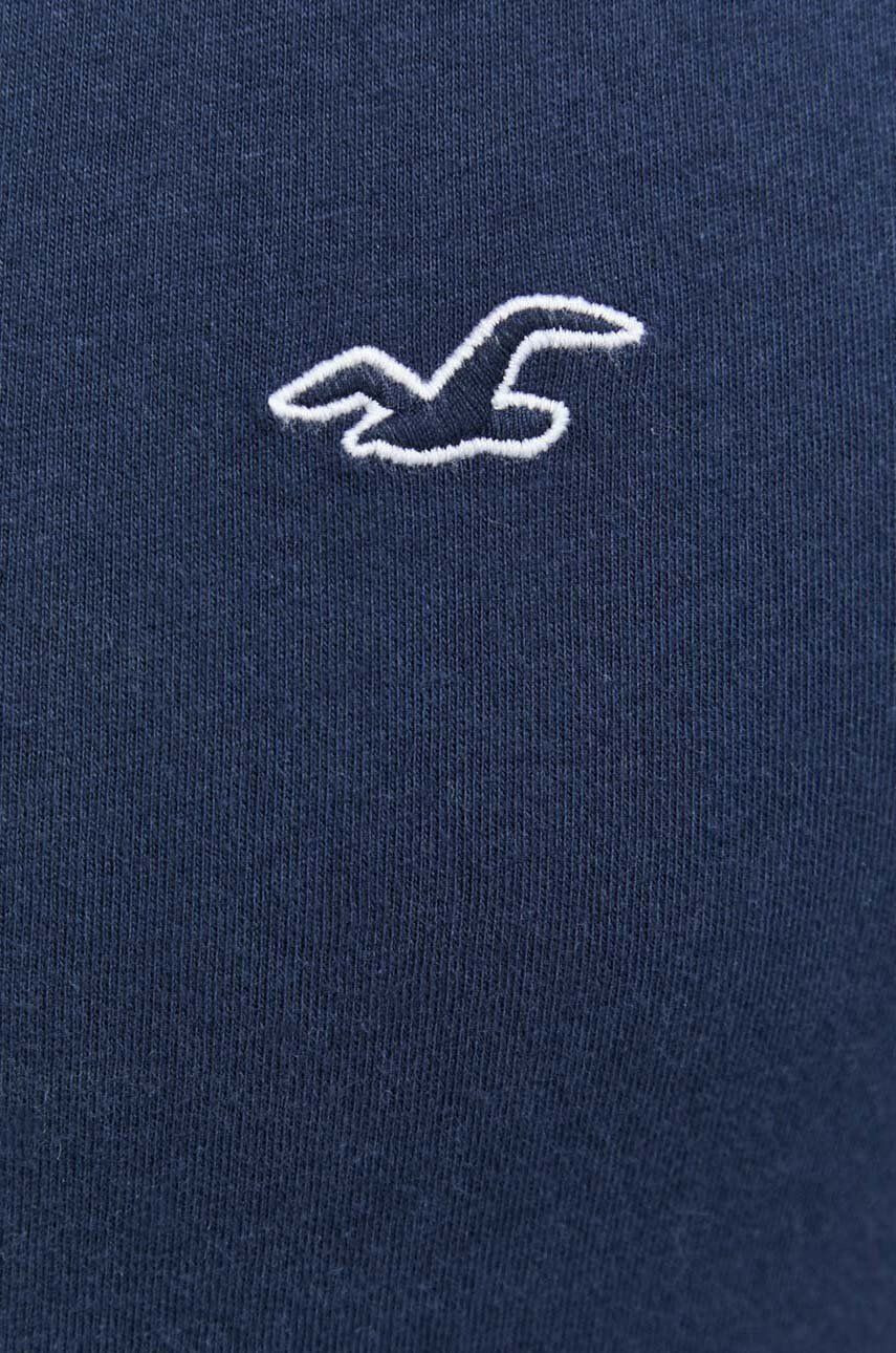 Hollister Co. Bombažna kratka majica mornarsko modra barva - Pepit.si