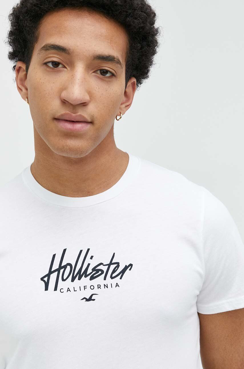 Hollister Co. Bombažna kratka majica roza barva - Pepit.si