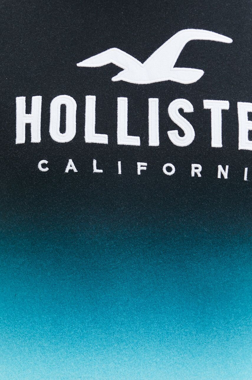 Hollister Co. Bombažna kratka majica mornarsko modra barva - Pepit.si