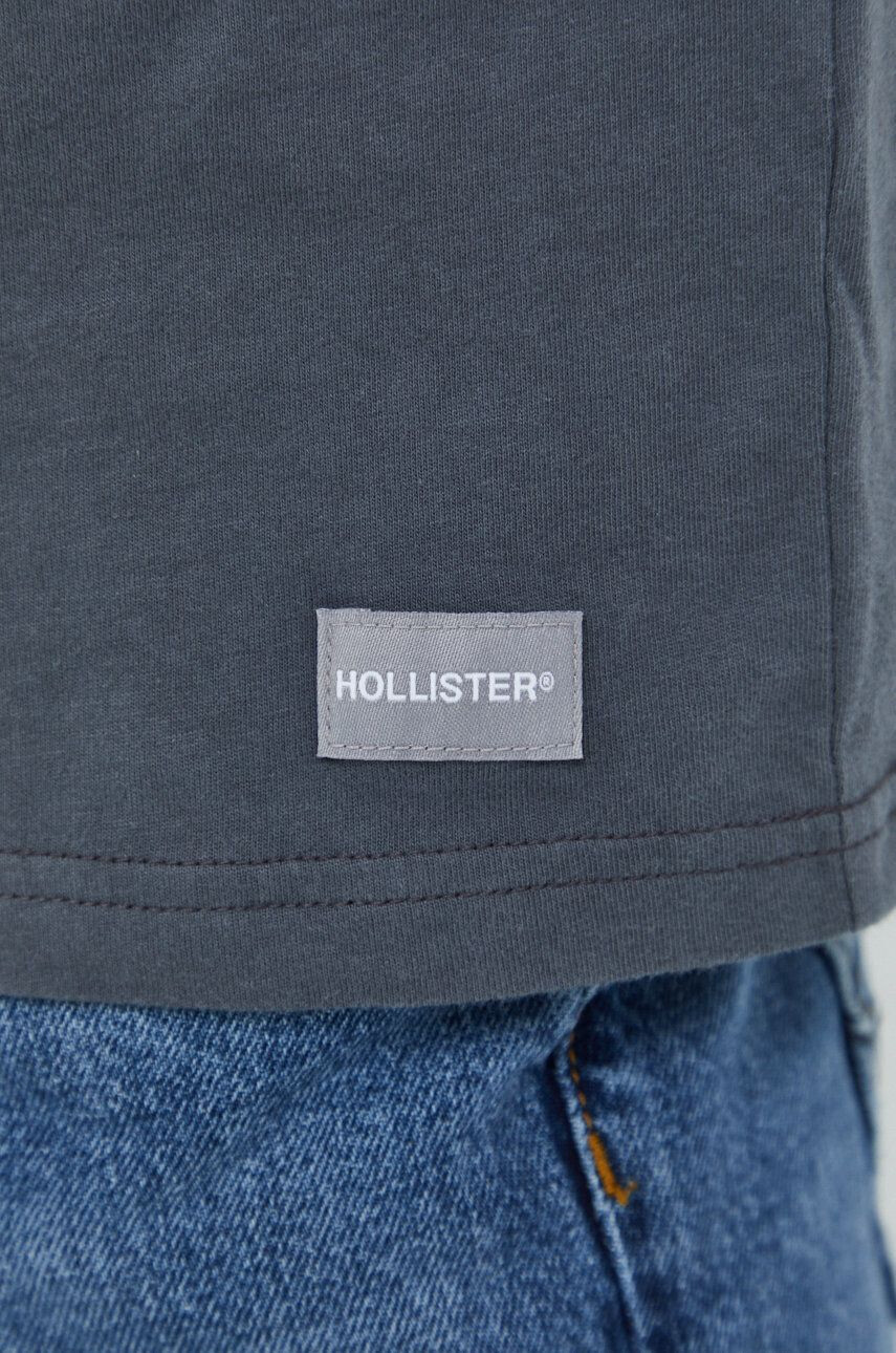 Hollister Co. Bombažna kratka majica siva barva - Pepit.si