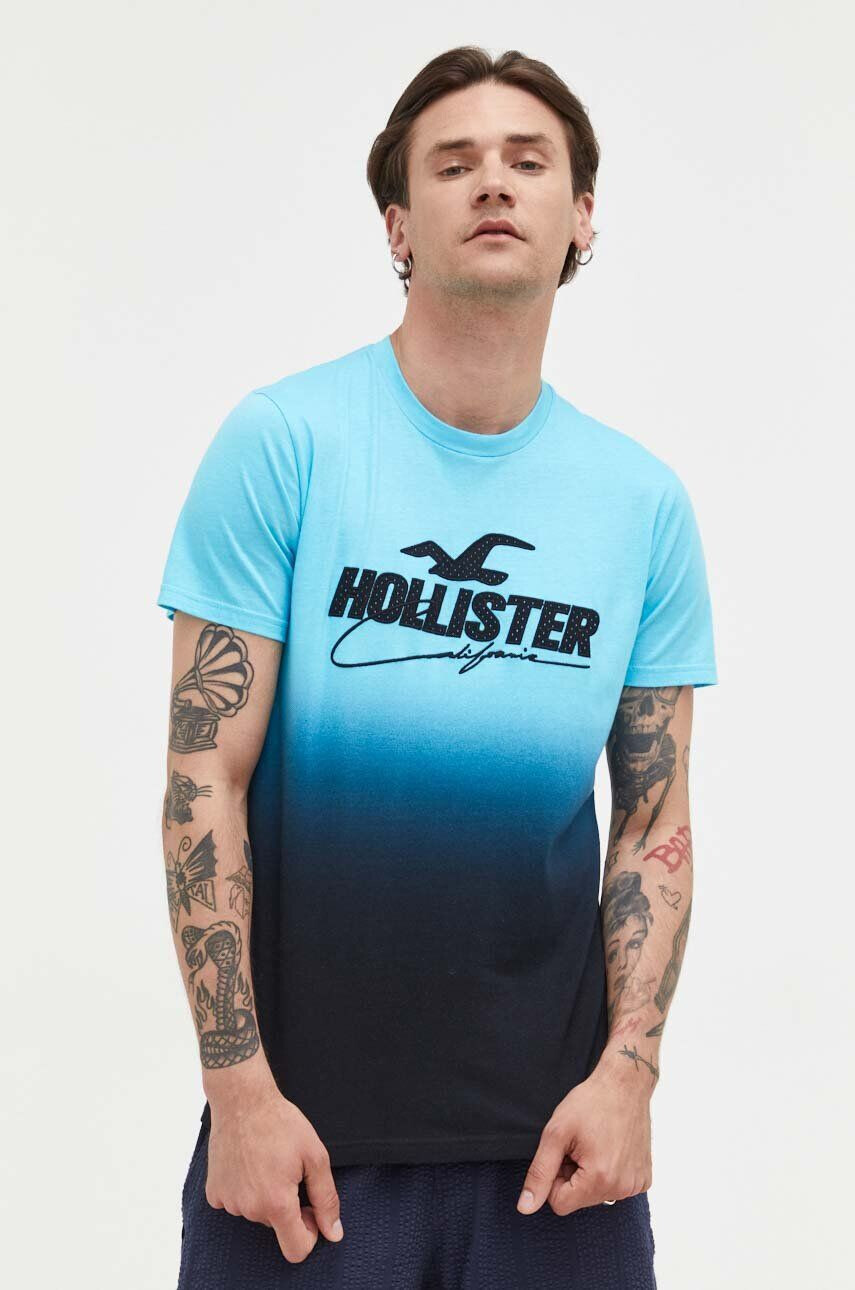 Hollister Co. Bombažna kratka majica črna barva - Pepit.si