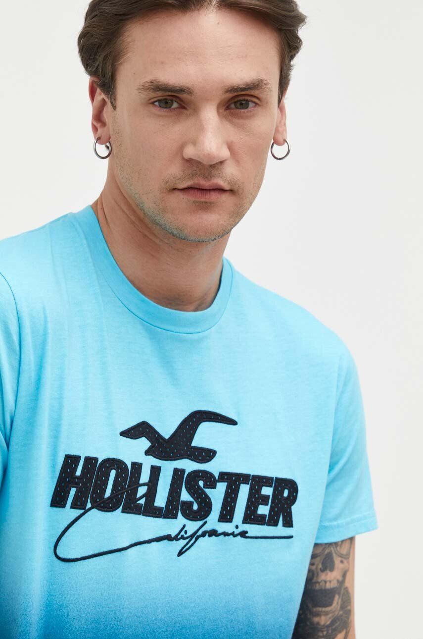 Hollister Co. Bombažna kratka majica črna barva - Pepit.si