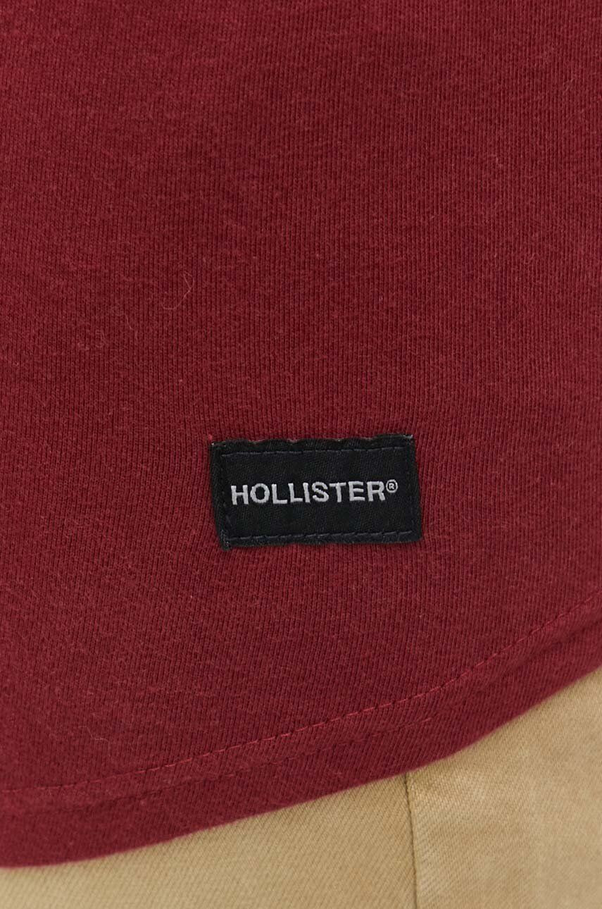 Hollister Co. Bombažna majica z dolgimi rokavi bordo barva - Pepit.si