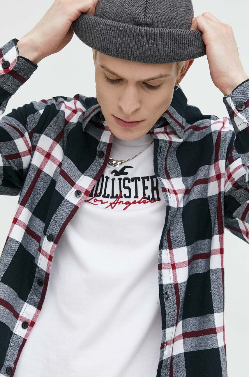 Hollister Co. Bombažna srajca moška črna barva - Pepit.si