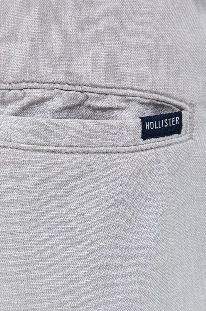 Hollister Co. Hlače z mešanico lana siva barva - Pepit.si