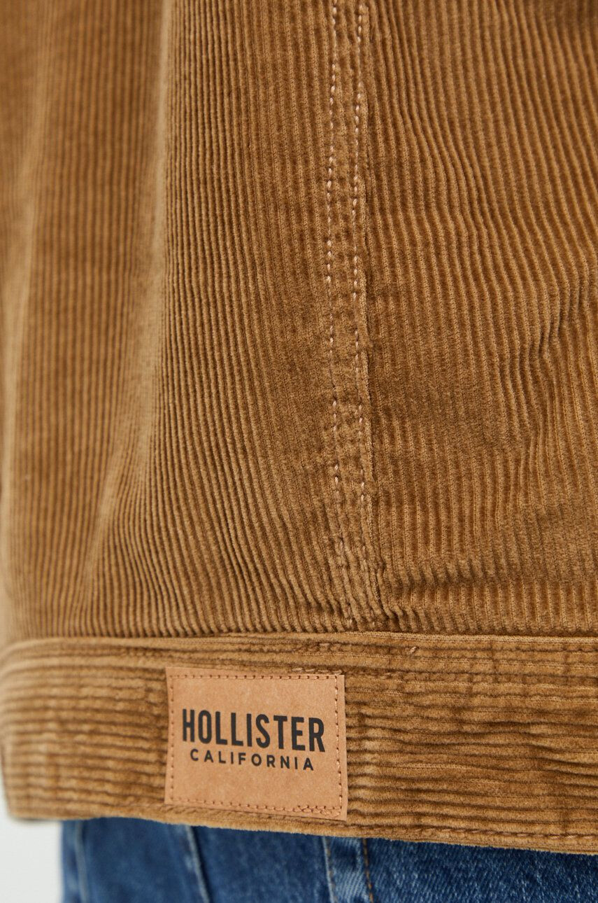 Hollister Co. Jakna iz rebrastega žameta rjava barva - Pepit.si